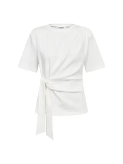 Oriane Pleat Tie Tee White