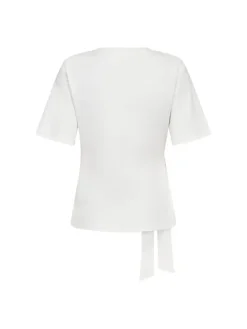 Oriane Pleat Tie Tee White