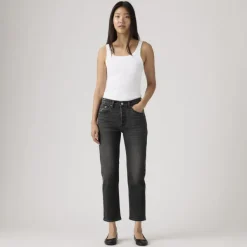 501 Original Cropped Jeans Black Distance