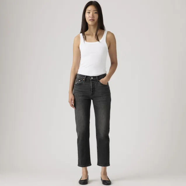 501 Original Cropped Jeans Black Distance