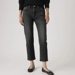 501 Original Cropped Jeans Black Distance