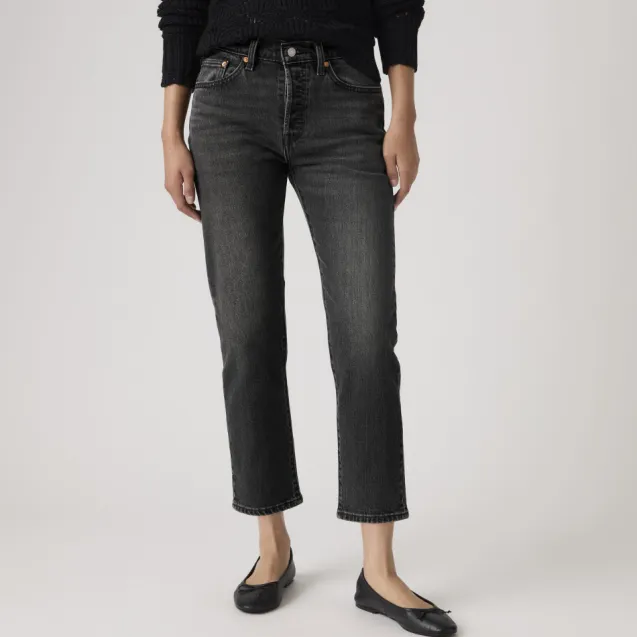 501 Original Cropped Jeans Black Distance