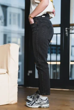 501 Original Cropped Jeans Black Distance