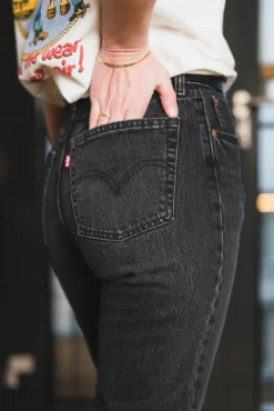 501 Original Cropped Jeans Black Distance