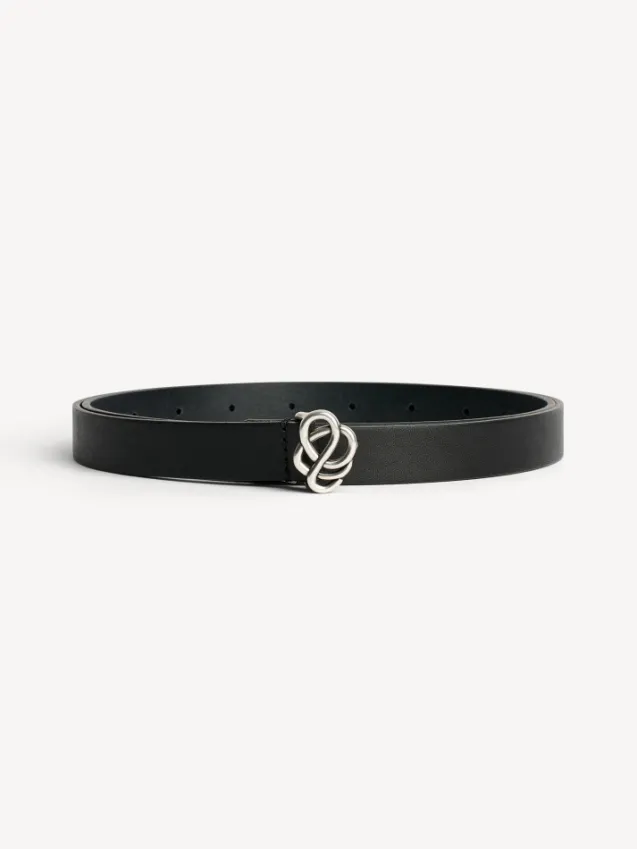 Ouma Leather Belt Silver Black
