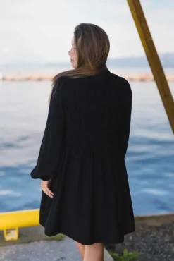 Pala LS Smock Shirt Dress Black