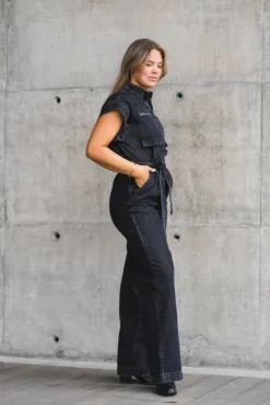 Pancy Zip Jumpsuit Black