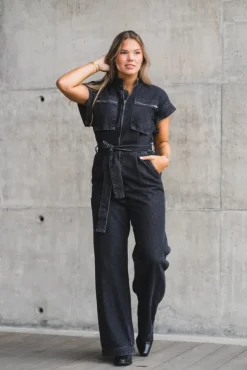 Pancy Zip Jumpsuit Black