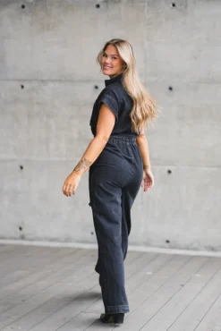 Pancy Zip Jumpsuit Black