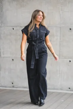Pancy Zip Jumpsuit Black