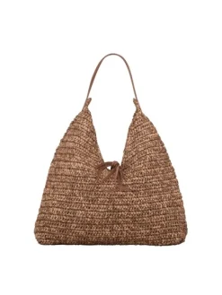 Paper Straw Siena Bag Mocha Brown