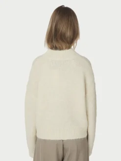 Paulina Fluffy Knit Blouse Offwhite