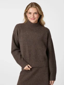 Paulina Knit Blouse Brown Melange