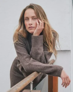 Paulina Knit Blouse Brown Melange