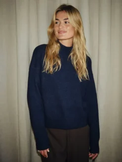 Paulina Knit Blouse Navy