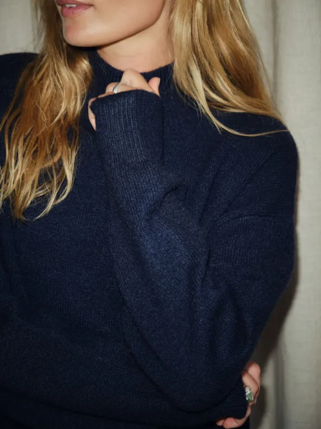 Paulina Knit Blouse Navy