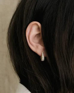 Pavé Ellipse Earrings Gold