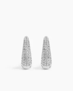 Pavé Ellipse Earrings Silver