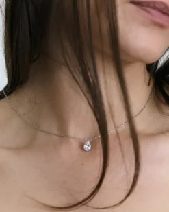 Pear Necklace Silver