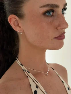 Pear Stud Silver