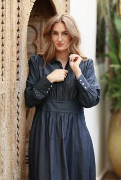 Peggy Denim Dress Dark Denim