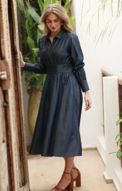 Peggy Denim Dress Dark Denim