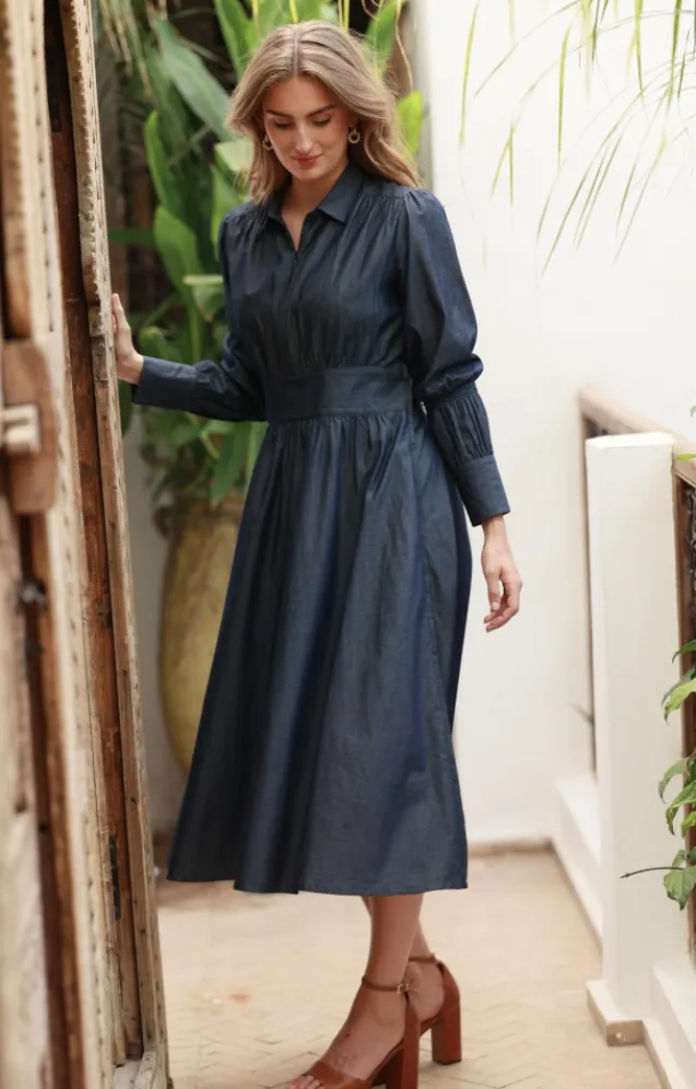 Peggy Denim Dress Dark Denim
