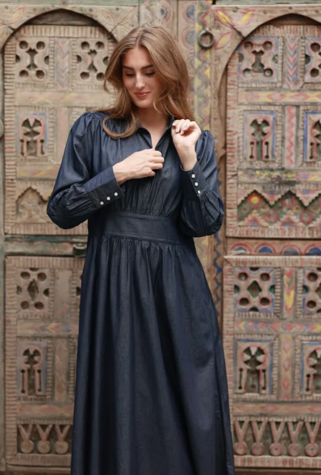 Peggy Denim Dress Dark Denim