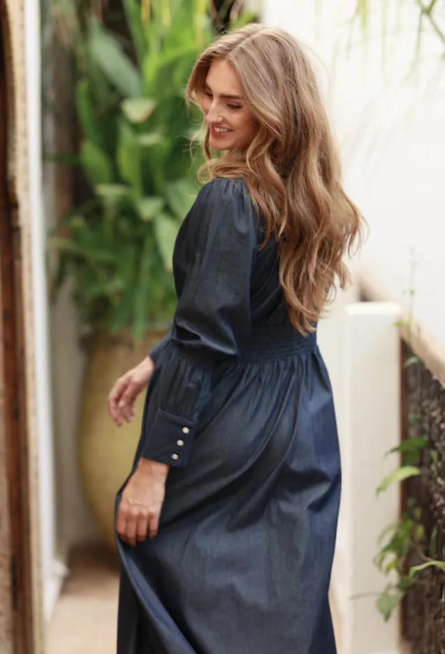 Peggy Denim Dress Dark Denim