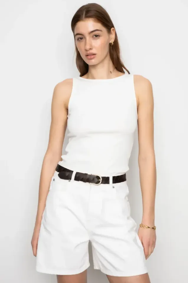 Peggy Rib Boatneck Offwhite