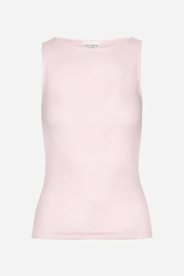 Peggy Rib Boatneck Top Light Pink