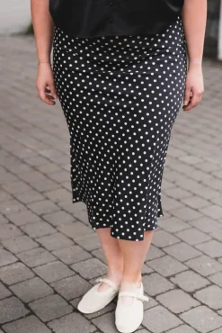 Pella HW Midi Skirt Black Small Birch Dots