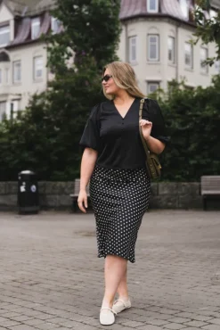 Pella HW Midi Skirt Black Small Birch Dots