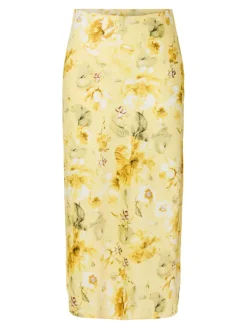 Pella HW Midi Skirt Pale Banana Lemon Print