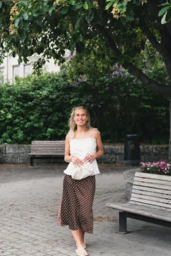 Pella HW Midi Skirt Pinecone Small Ecru Dots