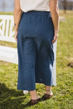 Pennie Ginia HW Skirt V Indigo Melange