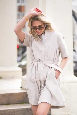 Pennie Ginia 2/4 Shirt Dress Sand