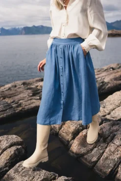 Pernilla HW Skirt Mid Blue Wash