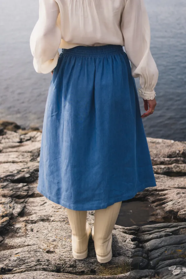 Pernilla HW Skirt Mid Blue Wash