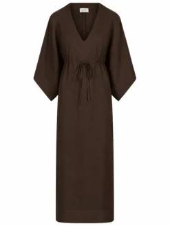Pernille Linen Dress Dark Brown