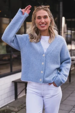 Pernille Short Cardigan Skyway