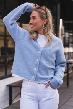 Pernille Short Cardigan Skyway