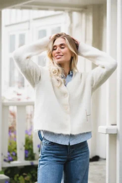 Pernille Short Cardigan White Alyssum