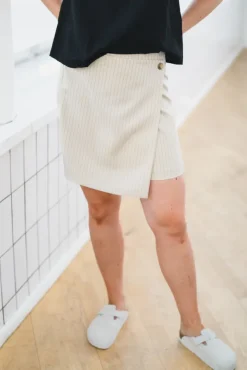 Petrani Pinstriped Skirt Sand