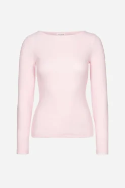 Petronella Rib Boatneck Light Pink