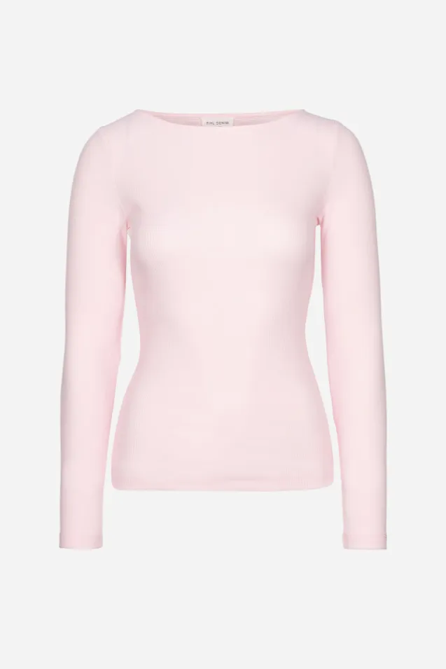 Petronella Rib Boatneck Light Pink