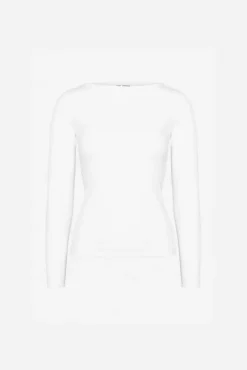 Petronella Rib Boatneck Offwhite