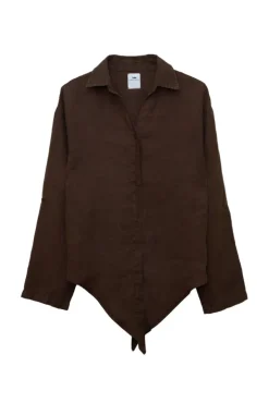 Pia Linen Shirt Chocolate Martini