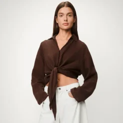 Pia Linen Shirt Chocolate Martini