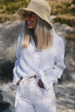 Pia Linen Shirt White